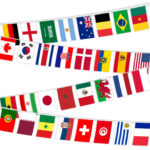 World Flags Bunting, 200 Different National Flag Bunting World Cup Football 2022 164 FT/50 Meters Bunting Flags Banner Hanging Pennant Decorations for World Cup, Olympic Games party